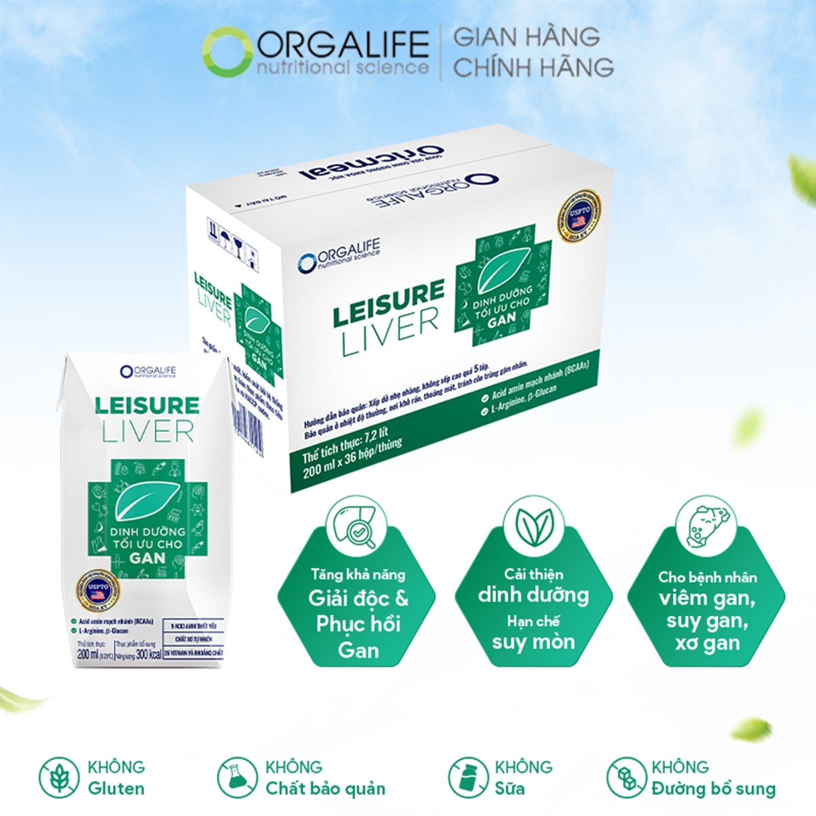  LEISURE LIVER - Soup Uống Dinh Dưỡng Cho Người Bệnh Gan Hỗ Trợ Tăng Cường Chức Năng Gan, Hạn Chế Suy Mòn Cơ - Thùng 36 Hộp (200ml/Hộp) 