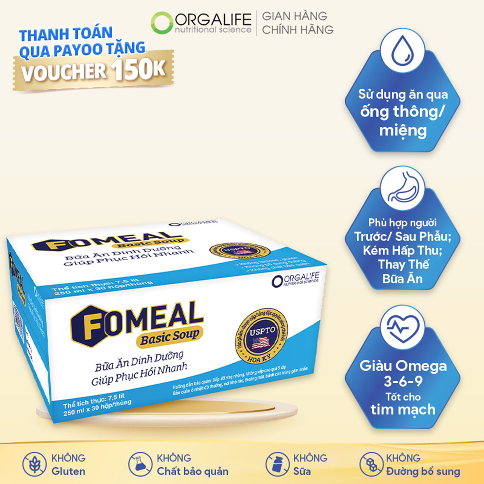  Thực phẩm dinh dưỡng Fomeal Basic Soup - Thùng 30 Hộp 