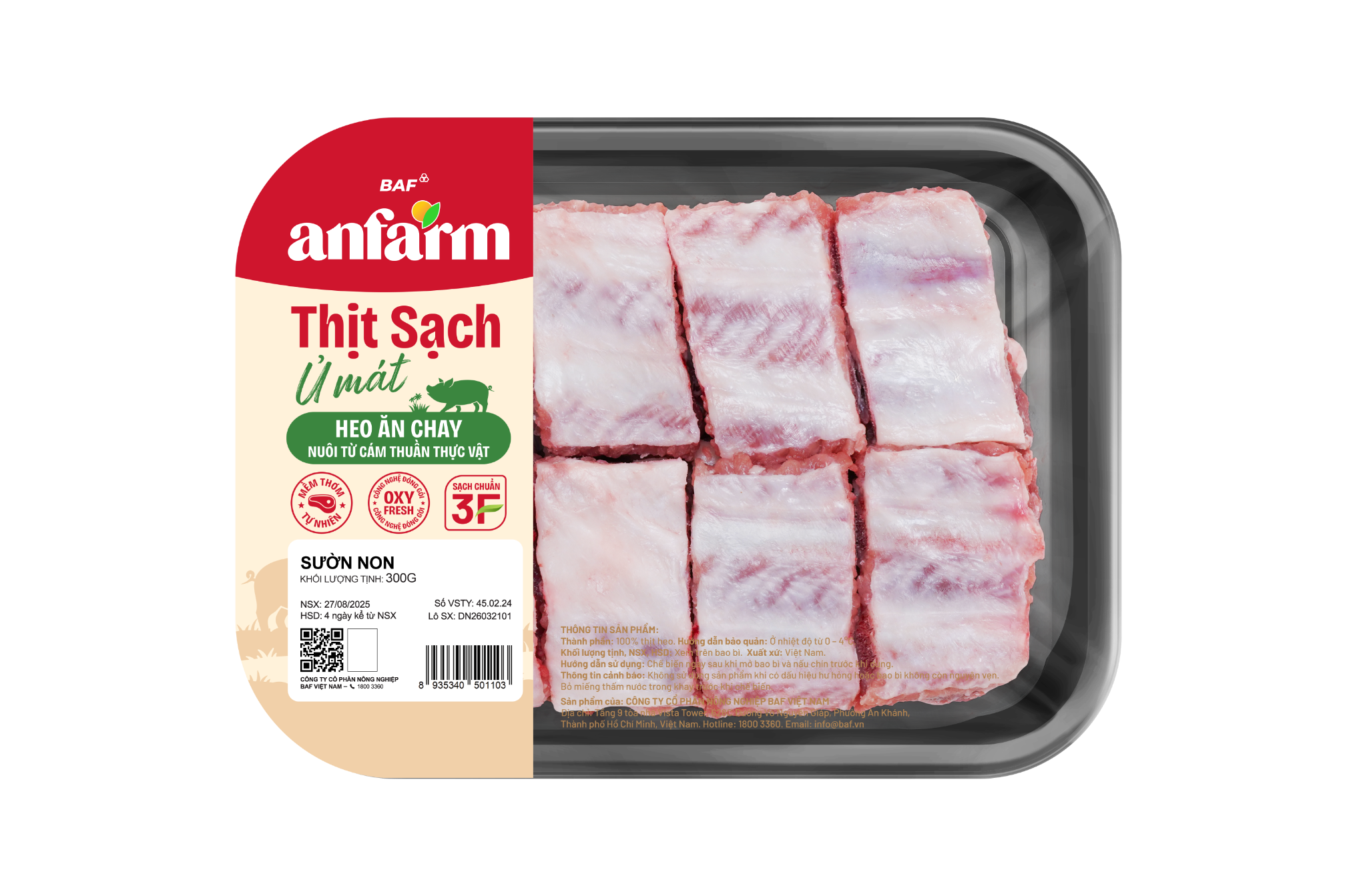 Sườn Non Heo 300gr/khay