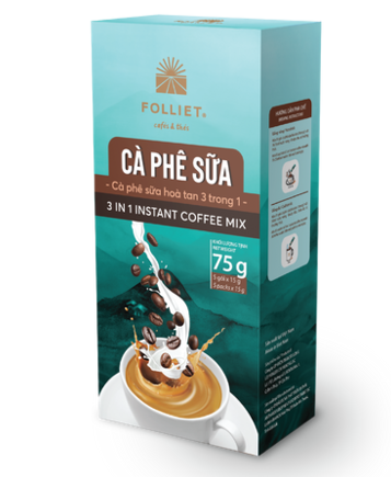 Cà phê sữa hòa tan 3in1 Folliet 75g