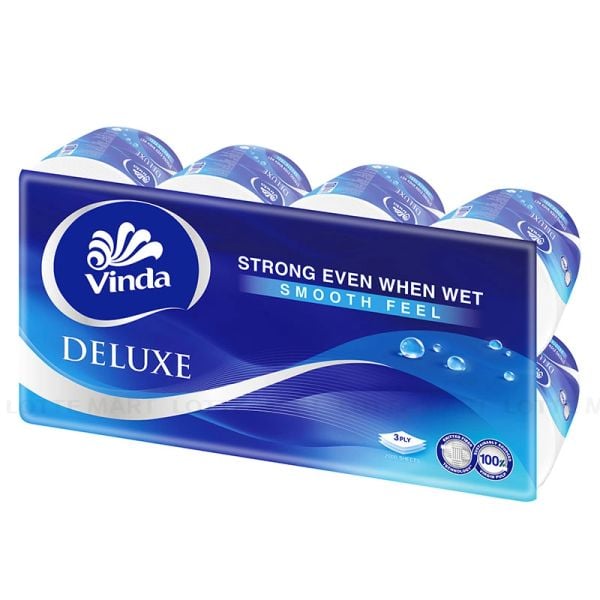 Giấy vệ sinh cao cấp Vinda Deluxe 3 lớp (8 cuộn)