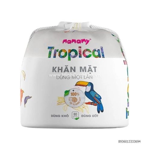 Khăn mặt dùng 1 lần Mamamy Tropical 80c