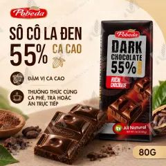 Sô Cô La Đen 55% Ca Cao Pobeda 80G