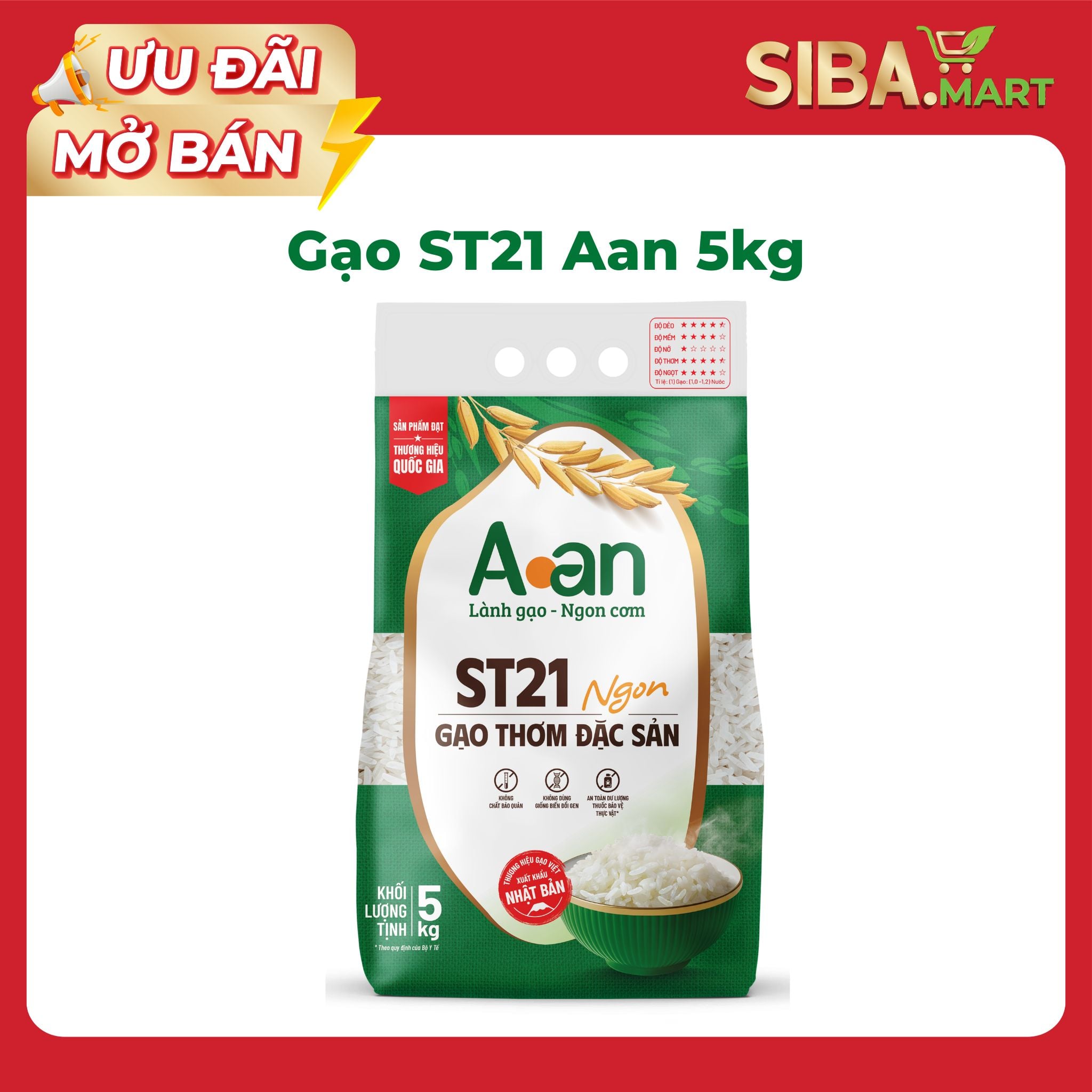 Gạo ST21 A An Túi 5kg