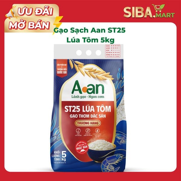 Gạo lúa tôm  ST25 A An túi 5kg