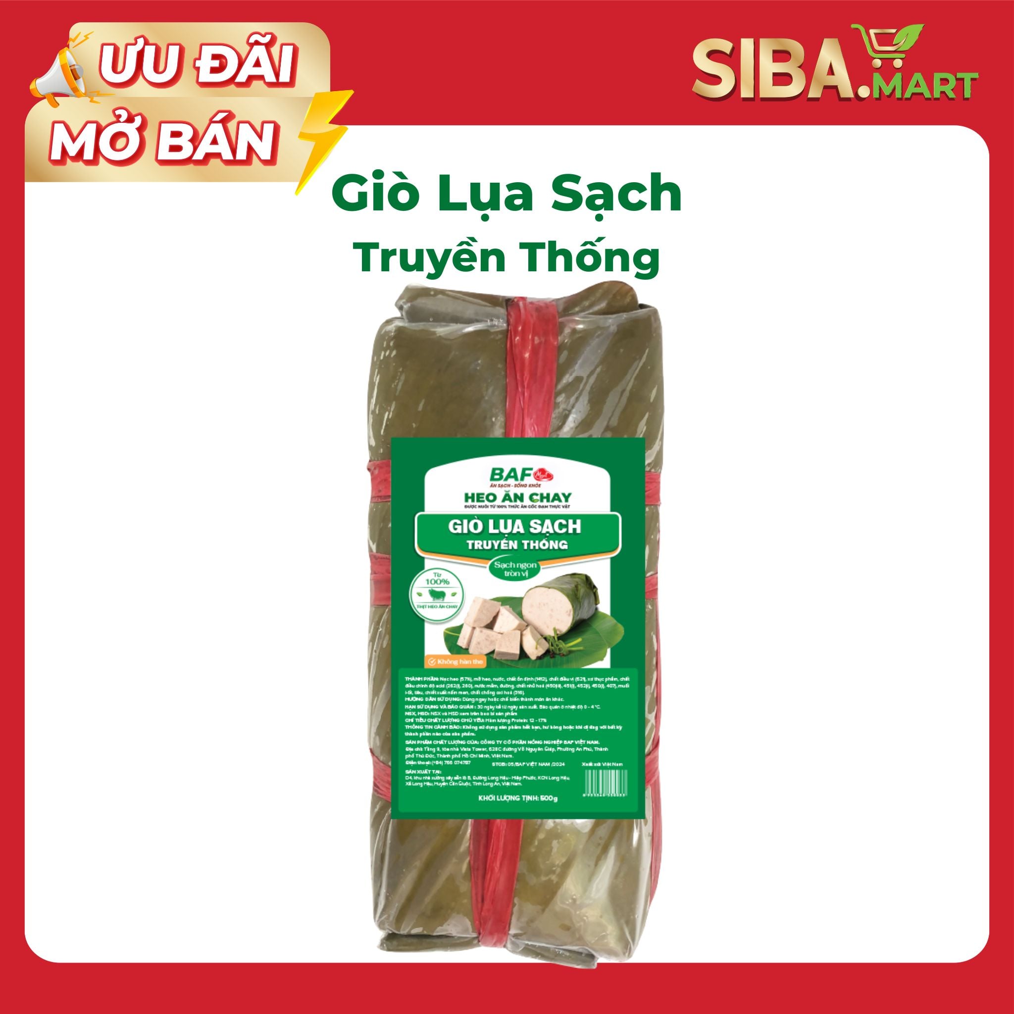 Chả Lụa Sạch Truyền Thống Anfarm MEAT 500G