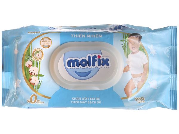 Khăn ướt Làm Sạch Tươi Mát Molfix100x12