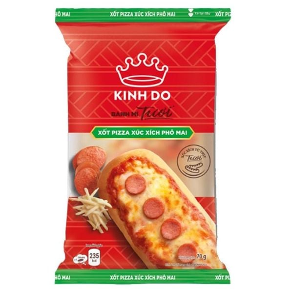 Bánh mì tươi xốt pizza xúc xích phô mai Kinh Đô 70g