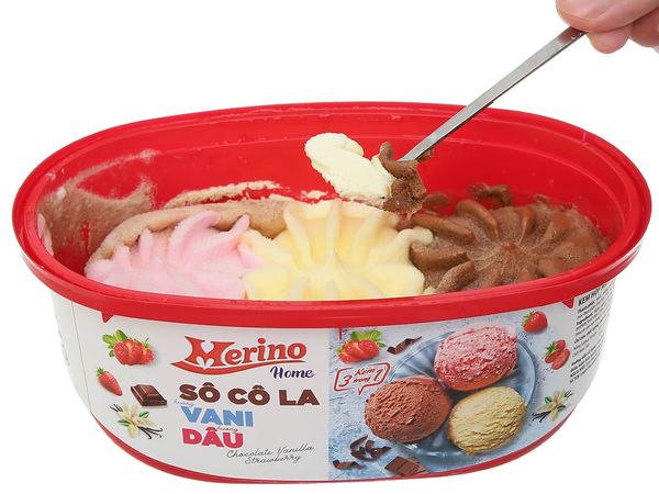 Kem Mer Hộp Vani Dâu Sôcô 900Ml(465G)x6