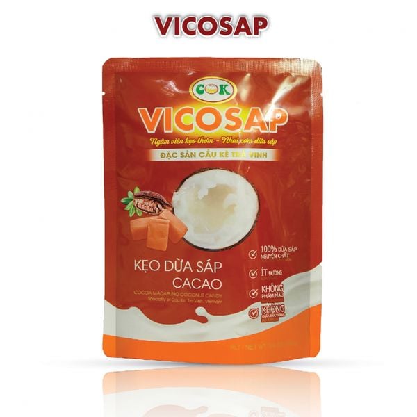 Kẹo dừa sáp Ca cao Vicosap 100g