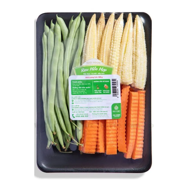Rau Hỗn Hợp 300g (Đậu Que - Cà Rốt - Bắp Non)