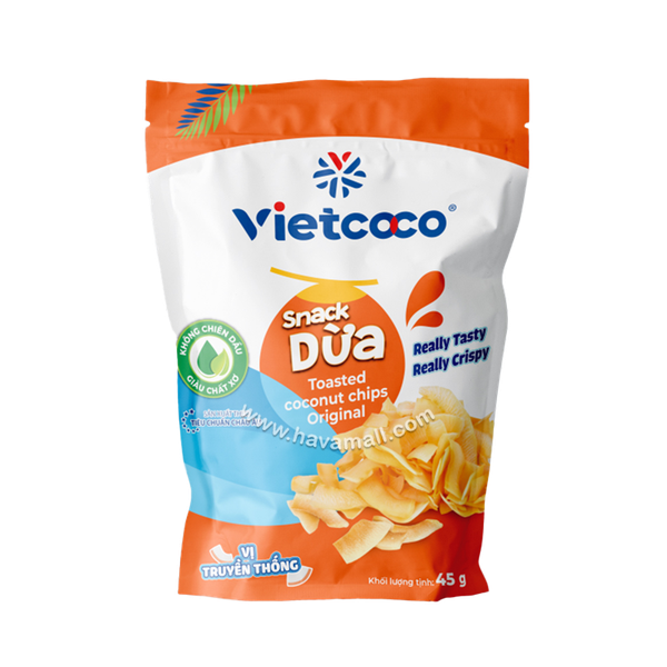 Dừa sấy giòn vị tỏi ớt Vietcoco 45g