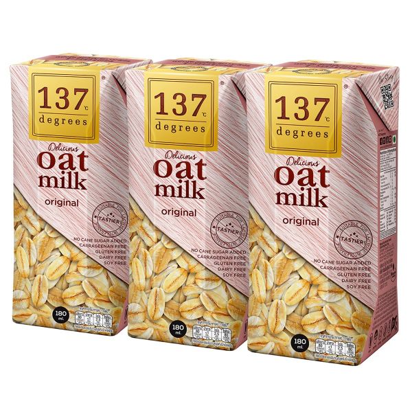 Sữa hạt yến mạch nguyên chất 137 Degrees 180ml (3 hộp)
