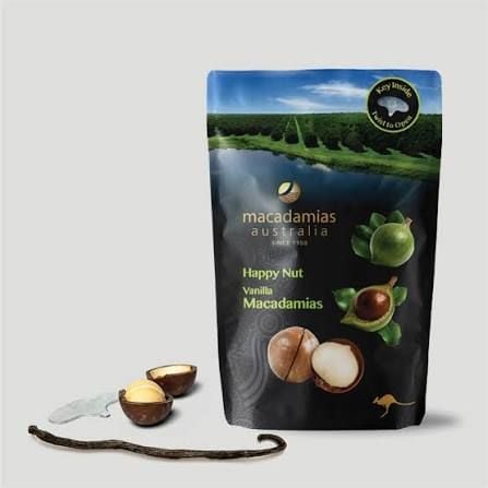 Hạt macca Úc Happy Nut hương vani 225g