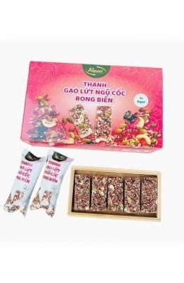 Thanh gạo lứt ngũ cốc rong biển vị ngọt Alpuna 180g