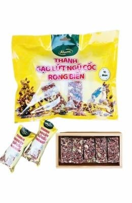 Thanh gạo lứt ngũ cốc rong biển vị mặn Alpuna 180g