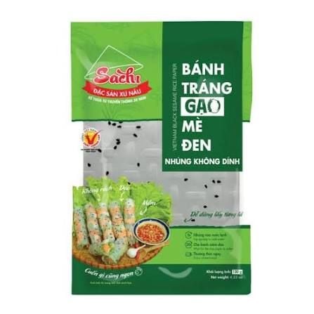 Bánh tráng gạo mè đen Sachi 120g