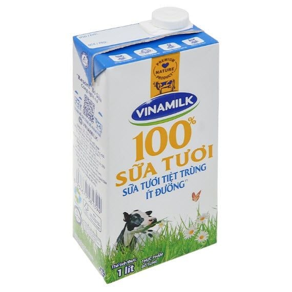 Sữa Tươi Tiệt Trùng Ít Đường Vinamilk Hộp 1L