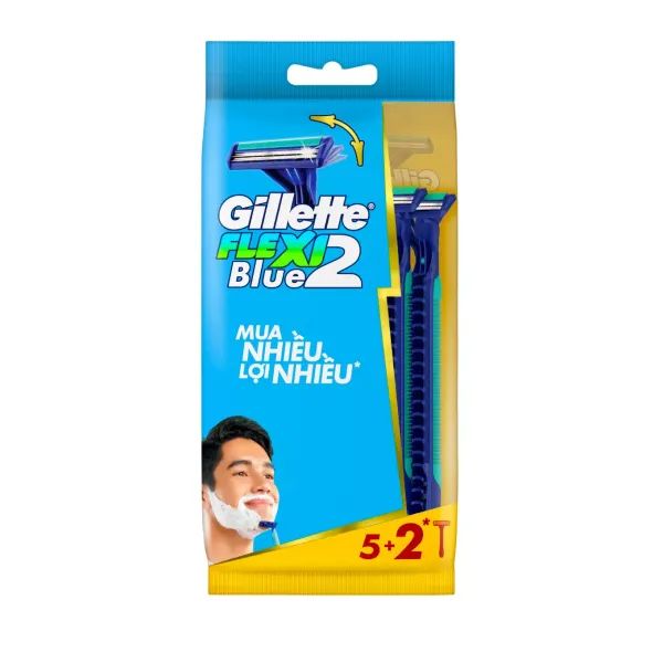 Dao cạo râu Blue2 FLexi Gillette Gói 5+2