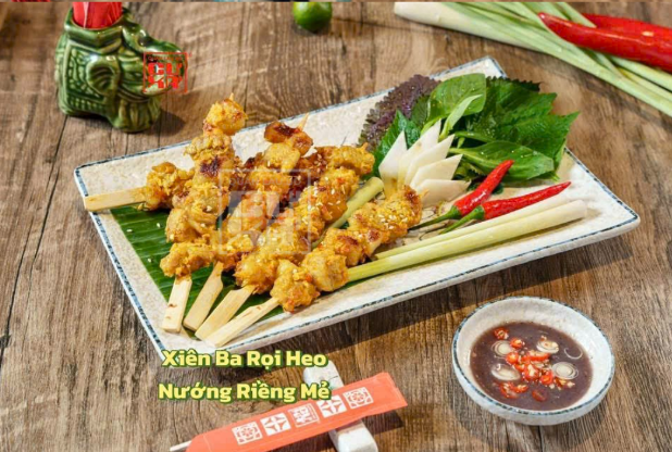  Xiên Ba Rọi Heo Nướng Riềng Mẻ 