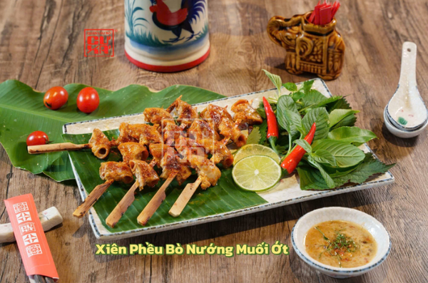  Xiên Phểu Bò Nướng Muối Ớt 