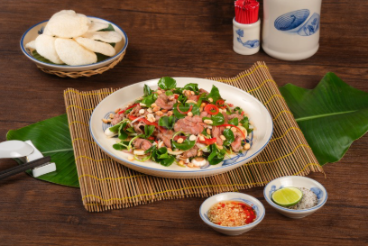  Gỏi Bắp Bò Hoa Rau Má 
