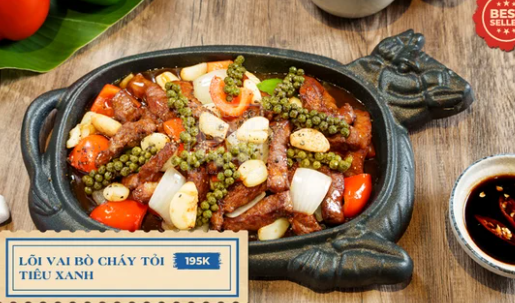 Lõi Vai Bò Cháy Tỏi Tiêu Xanh 