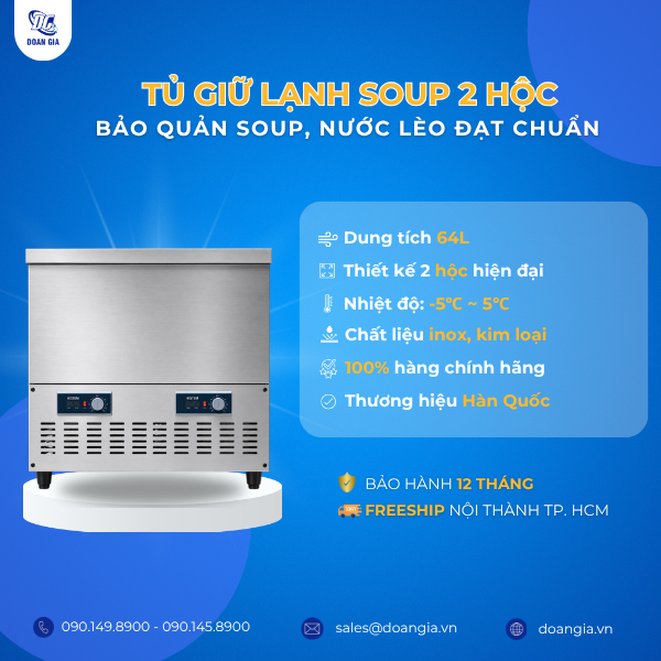 Tủ Giữ Lạnh Soup 2 Hộc 64L, Kistem SWMJ-22R