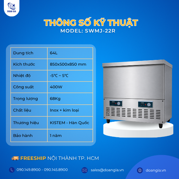 Tủ Giữ Lạnh Soup 2 Hộc 64L, Kistem SWMJ-22R