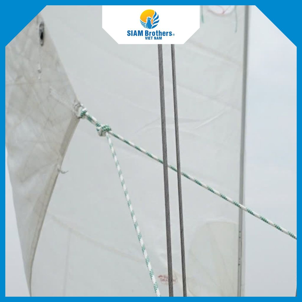 Dây Buồm Polyester 10.0MM L32 - Trắng Line Xanh Lá