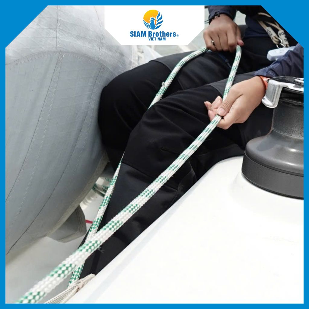 Dây Buồm Polyester 08.0MM L32 - Trắng Line Xanh Lá