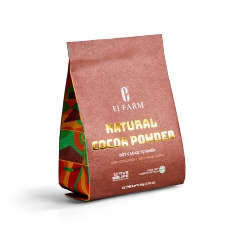  Bột cacao tự nhiên- Natural cocoa powder EJ FARM (gói 50g) 
