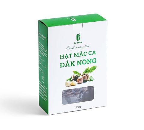  Hạt mắc ca Đắk Nông EJ Farm - hộp xanh trắng 500g 