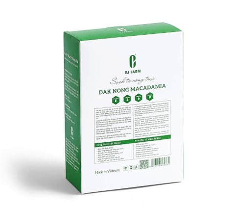  Hạt mắc ca Đắk Nông EJ Farm - hộp xanh trắng 500g 
