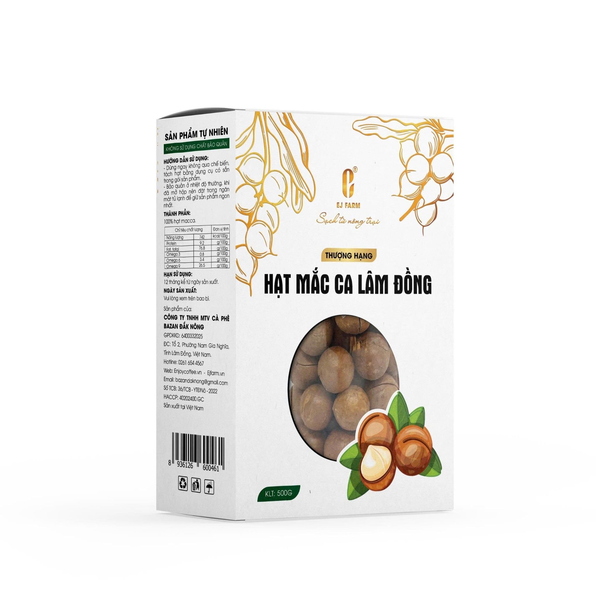 Hạt macca thượng hạng Lâm Đồng 500g EJ FARM