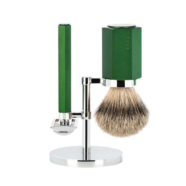 Bộ Sản Phẩm Cạo Râu MÜHLE HEXAGON Shaving Set Designed By Mark Braun