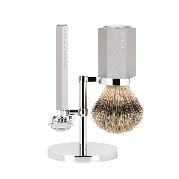 Bộ Sản Phẩm Cạo Râu MÜHLE HEXAGON Shaving Set Designed By Mark Braun