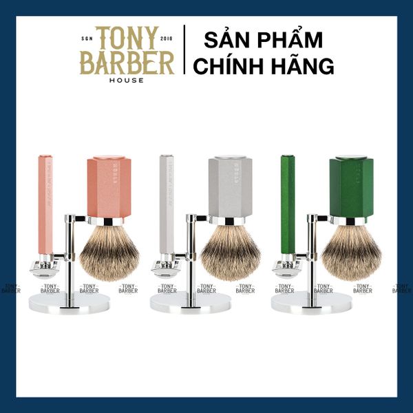 Bộ Sản Phẩm Cạo Râu MÜHLE HEXAGON Shaving Set Designed By Mark Braun