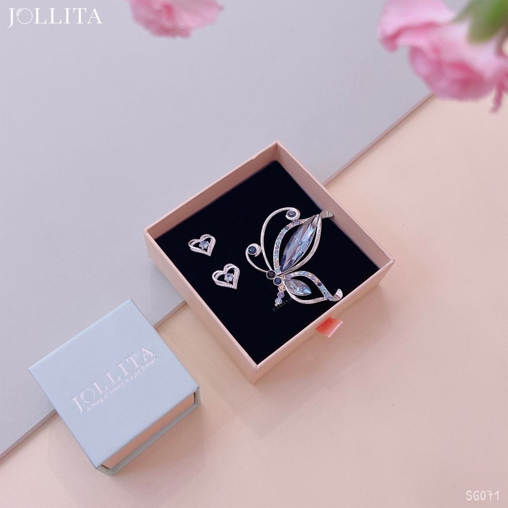  Set quà tặng 20/11 cài áo bông tai cao cấp sang trọng SG071 