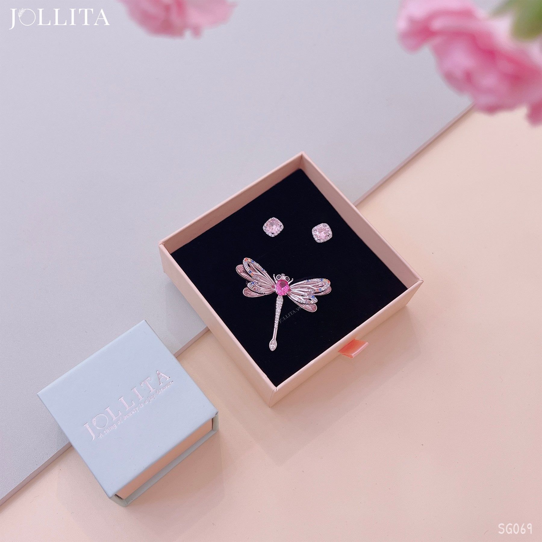  Set quà tặng 20/11 cài áo bông tai cao cấp sang trọng SG069 