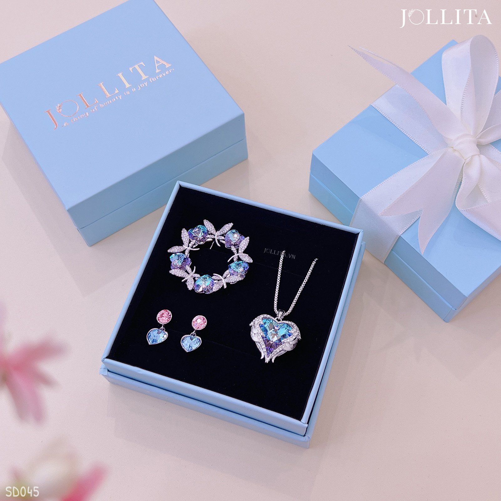  Set quà tặng 20/11 cài áo Bông tai Dây chuyền cao cấp sang trọng - 045 