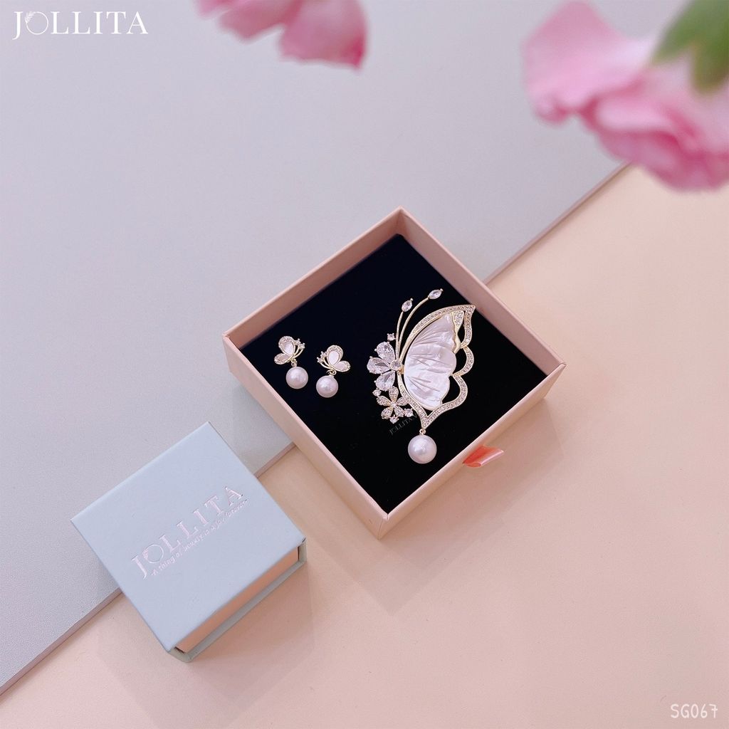  Set quà tặng 20/11 cài áo bông tai cao cấp sang trọng SG067 