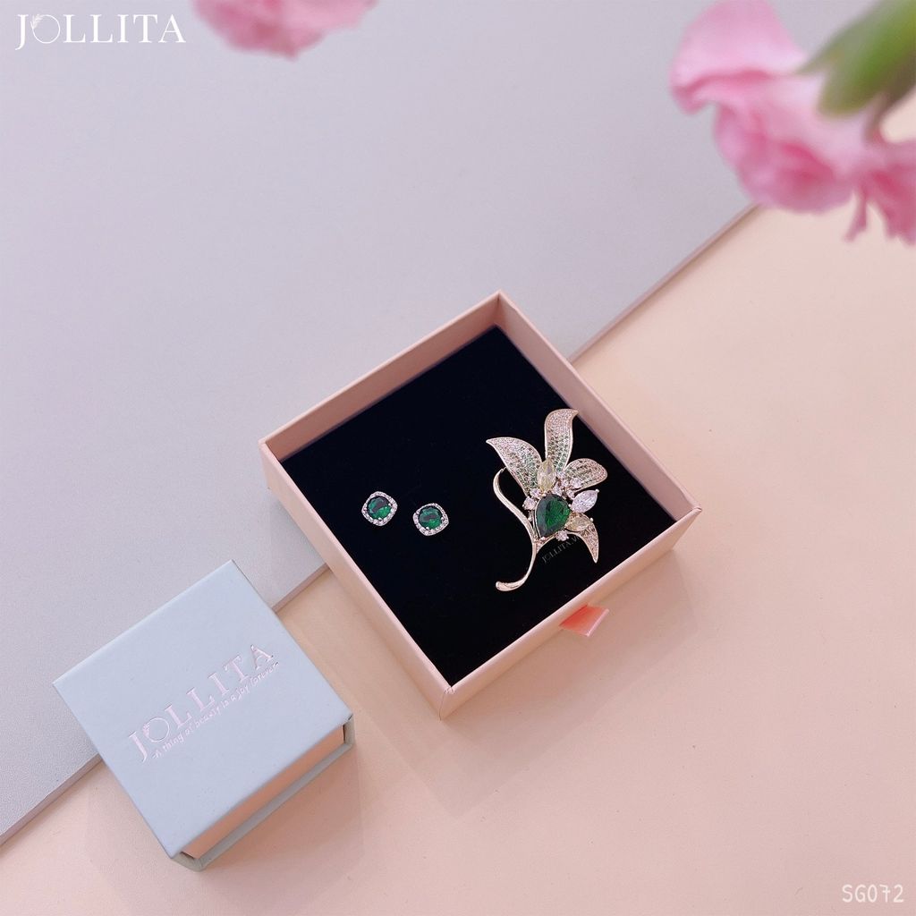  Set quà tặng 20/11 cài áo bông tai cao cấp sang trọng SG072 