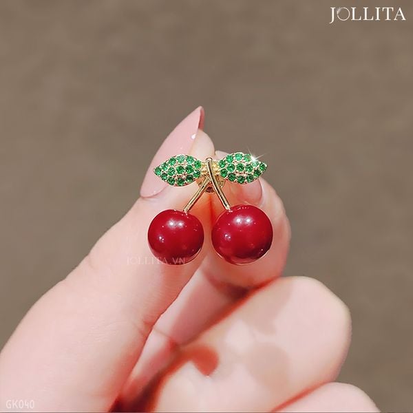 Pin cài áo quả cherry đỏ ngọt ngào 