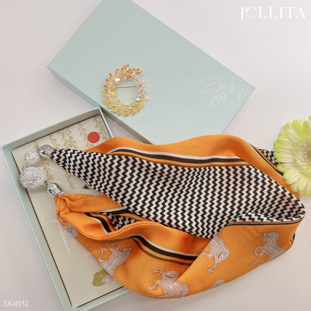  Set quà tặng 20/11 trâm cài áo khăn choàng cao cấp sang trọng SKN012 