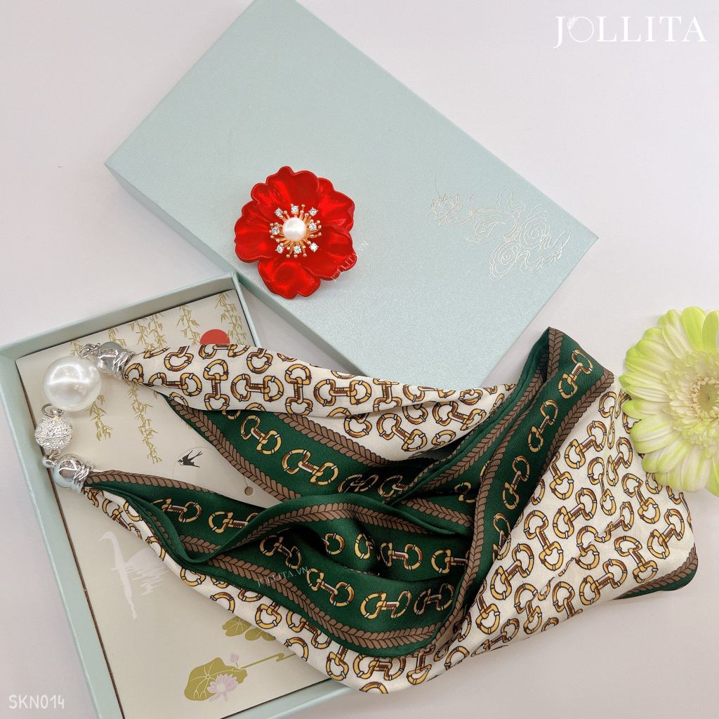  Set quà tặng 20/11 trâm cài áo khăn choàng cao cấp sang trọng SKN014 