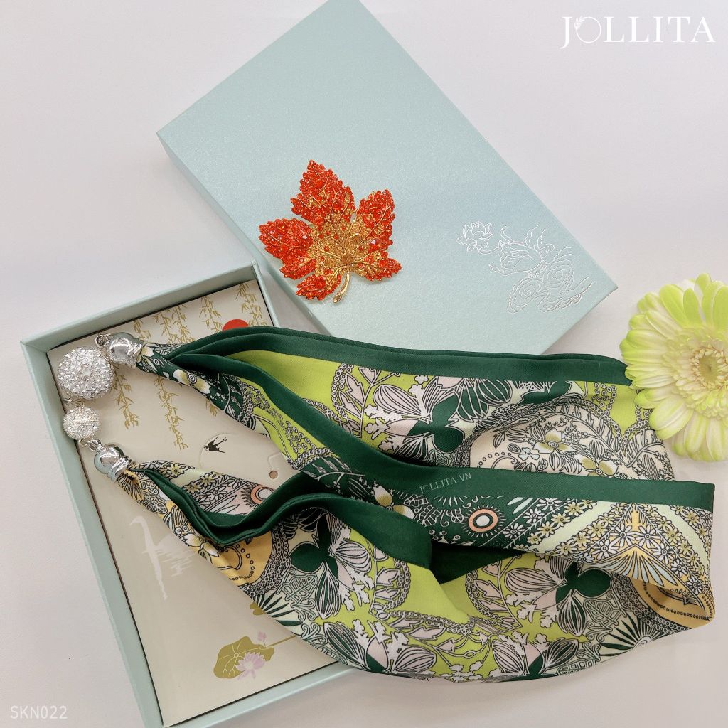  Set quà tặng 20/10 trâm cài áo khăn choàng cao cấp sang trọng SKN022 