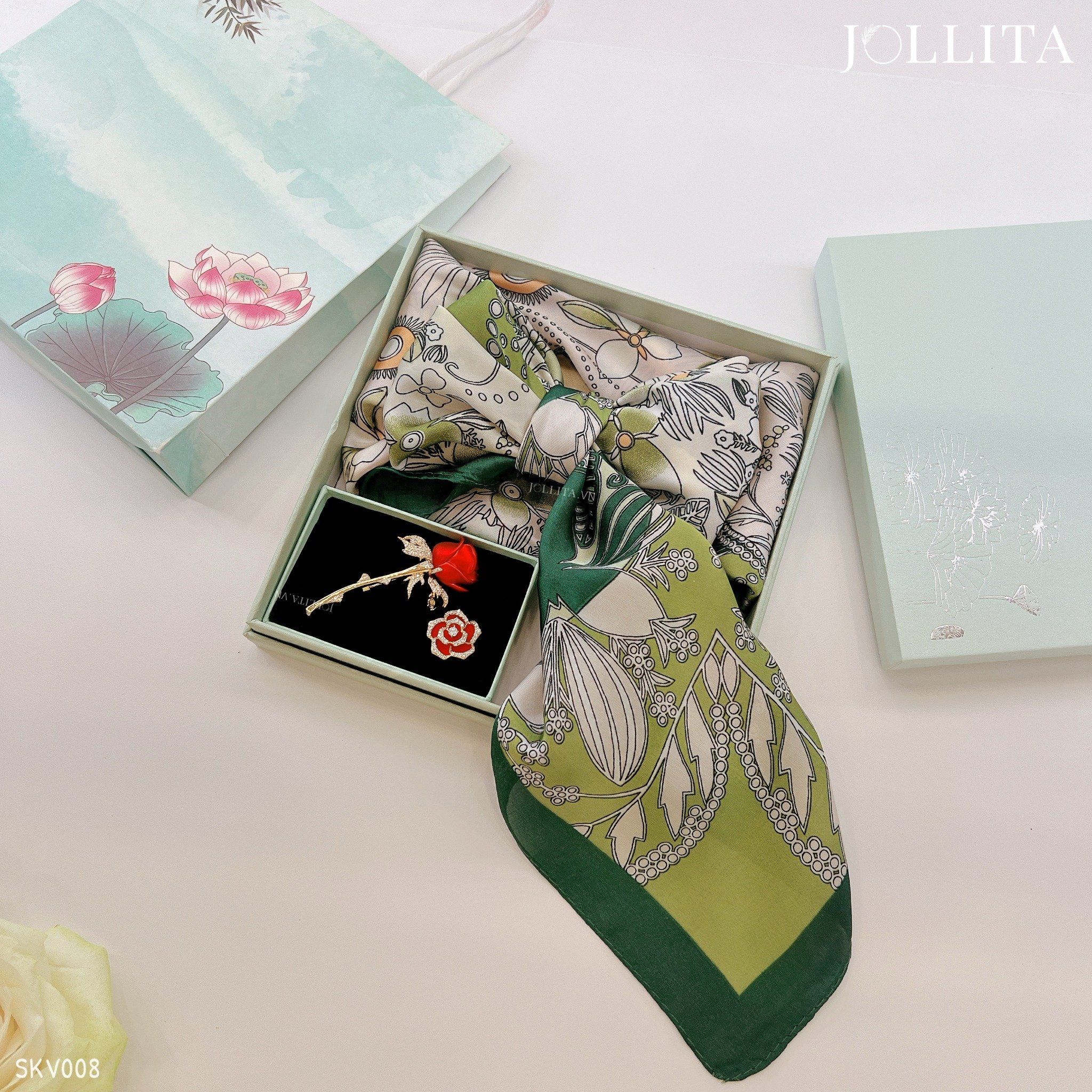  Set quà tặng 20/11 trâm cài áo khăn choàng cao cấp sang trọng SKV008 