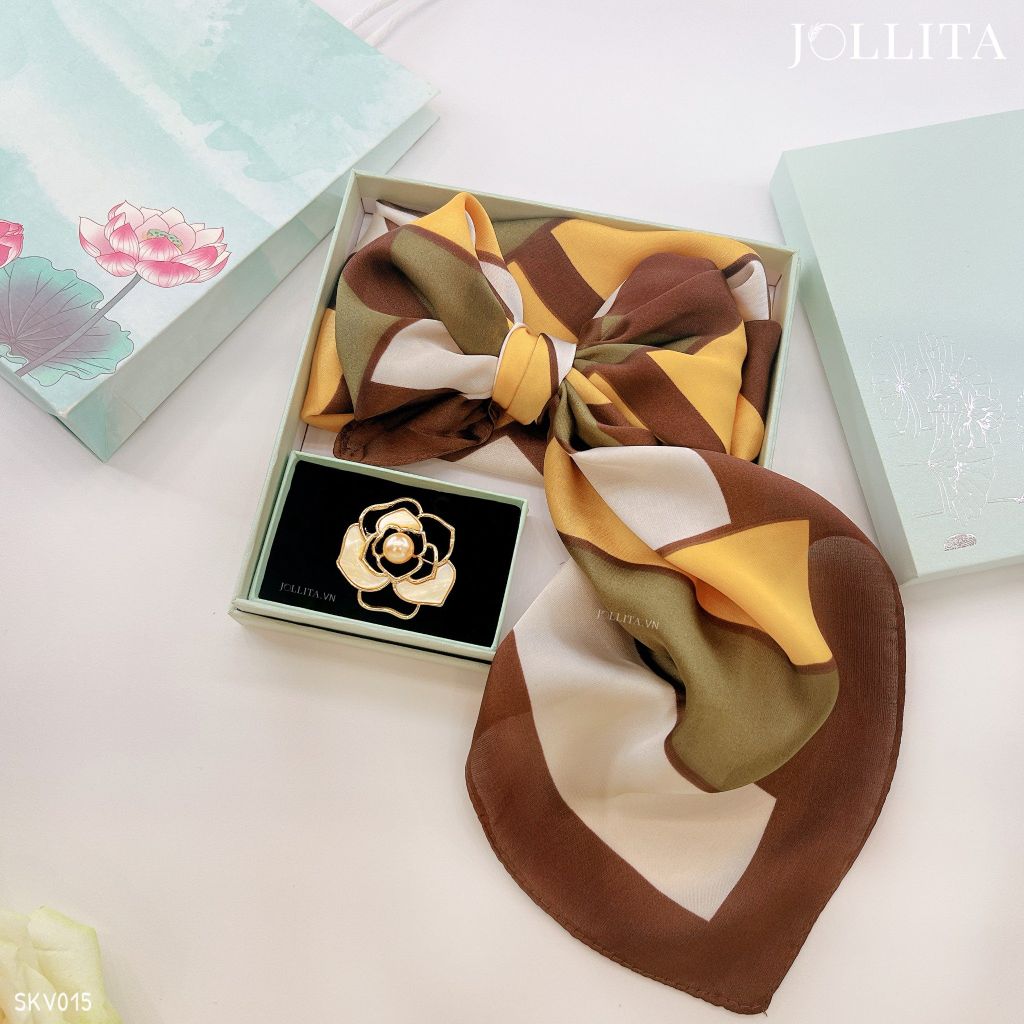  Set quà tặng 20/11 trâm cài áo khăn choàng cao cấp sang trọng SKV015 