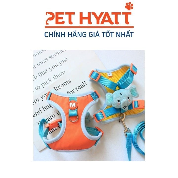 Dây Dắt Yếm Đính Kèm Hình Con Voi Cho Thú Cưng (S-M)